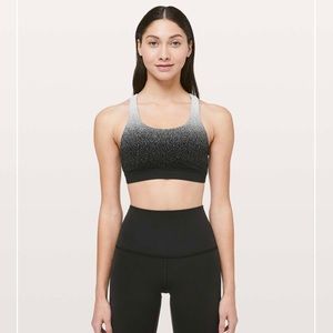Lululemon Energy Bra Ombre Speckle Stop Jacquard EB Black White Size 2 NWT